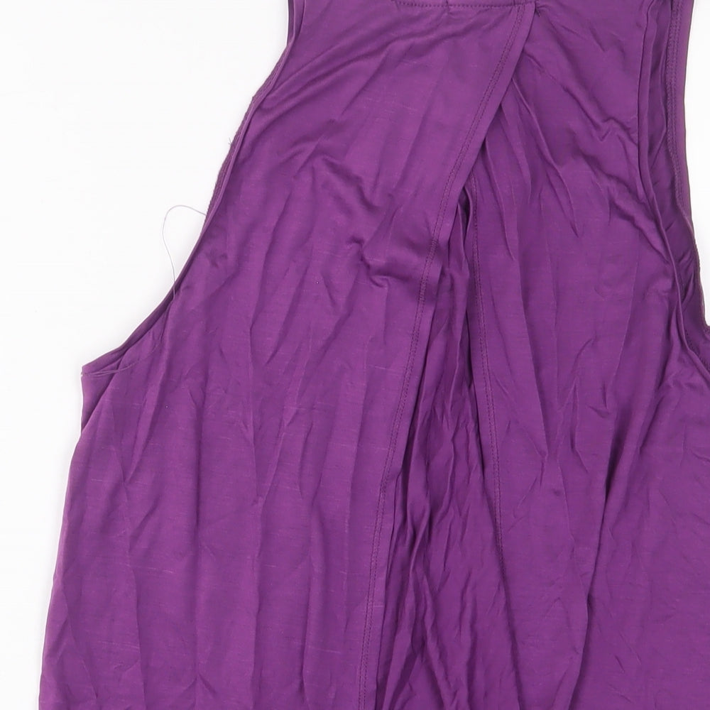 Oysho Womens Purple Lyocell Basic Tank Size S Scoop Neck