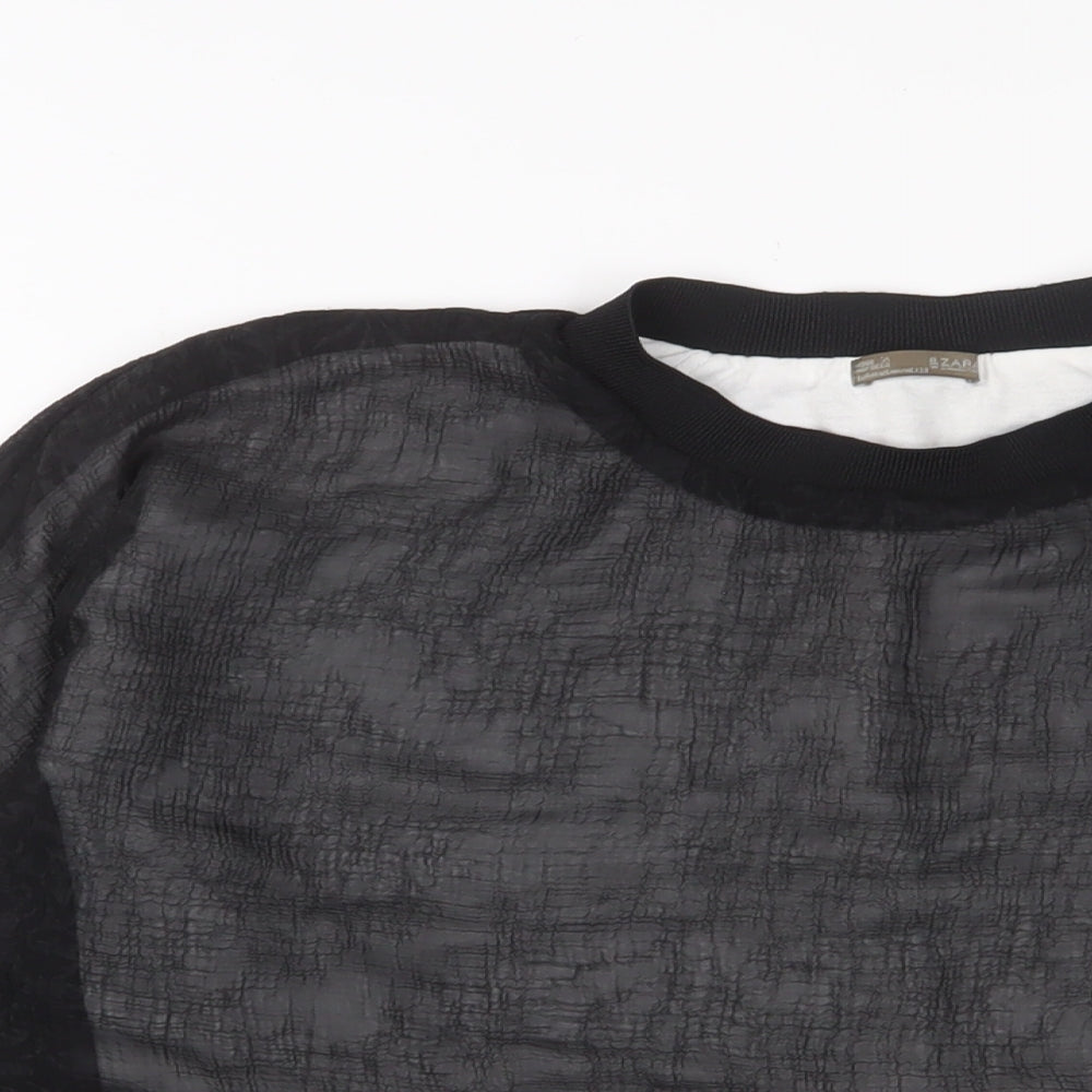 Zara Womens Black Viscose Pullover Sweatshirt Size M Pullover