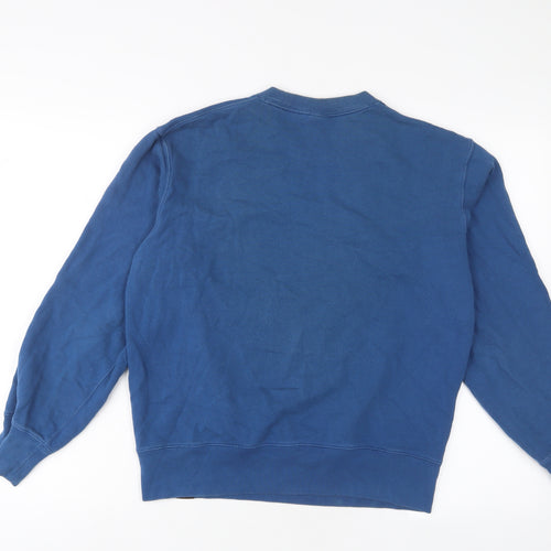 MOMA Mens Blue Cotton Pullover Sweatshirt Size S