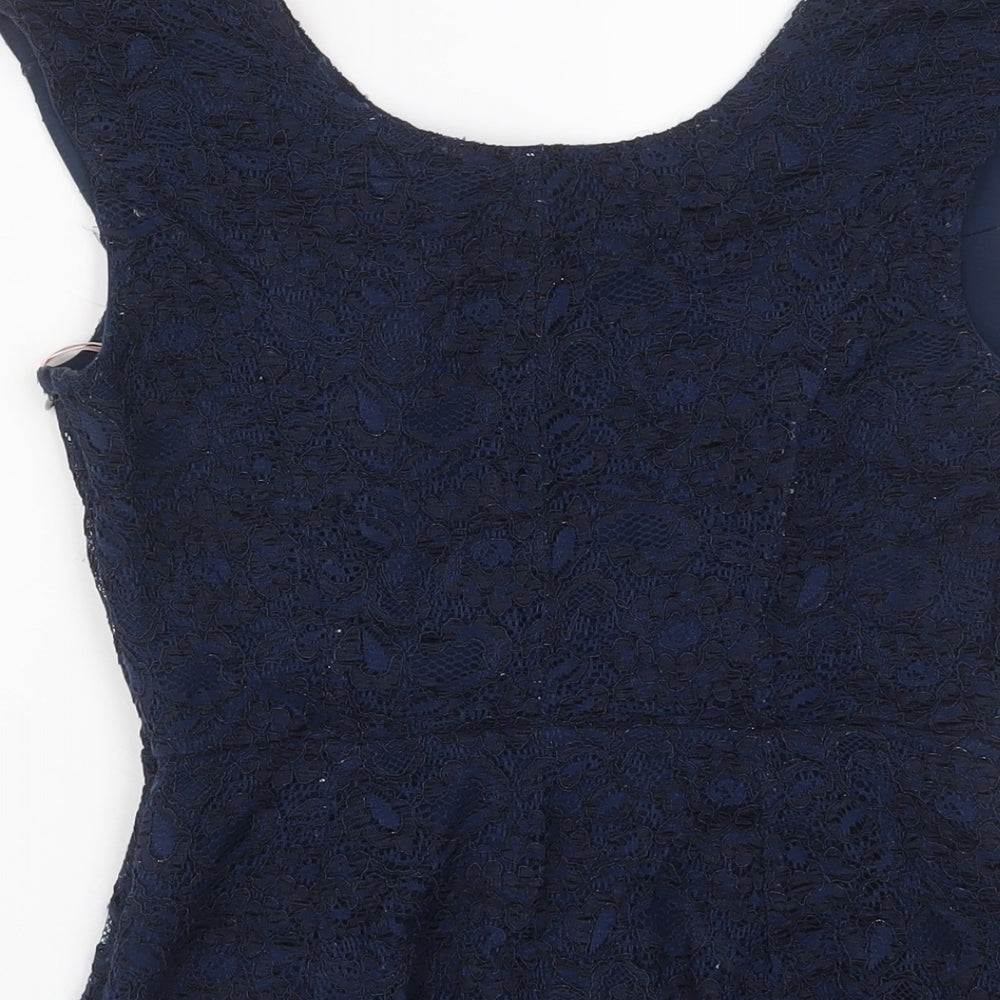 FOREVER 21 Womens Blue Viscose Basic Tank Size S Boat Neck