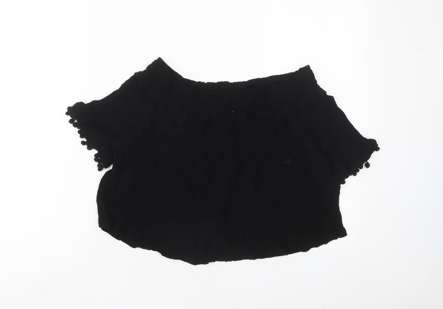 Topshop Womens Black Viscose Basic T-Shirt Size 12 Square Neck