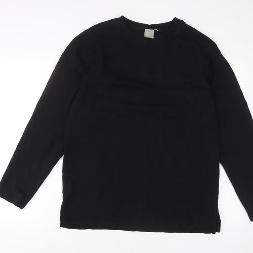 SPAO Mens Black Cotton Pullover Sweatshirt Size L