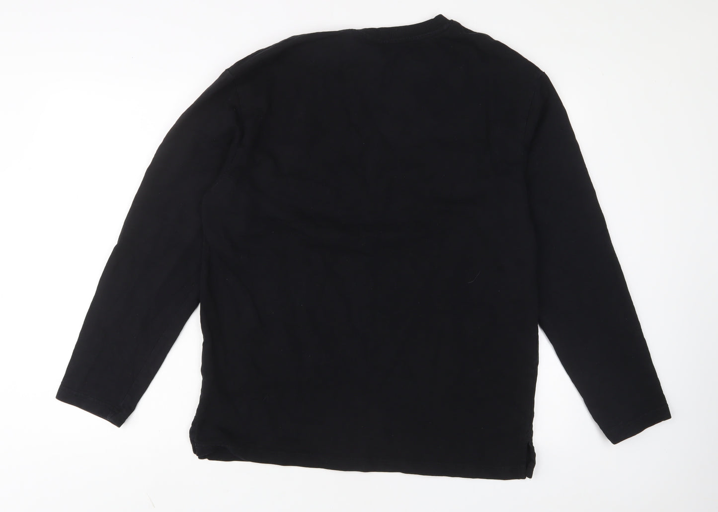 SPAO Mens Black Cotton Pullover Sweatshirt Size L