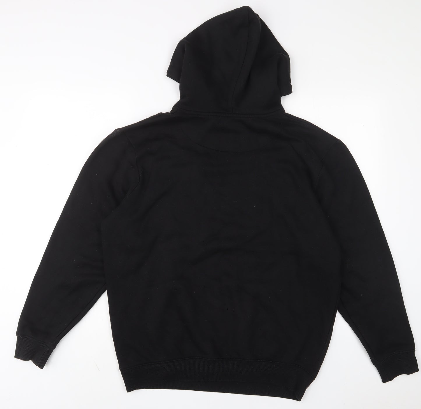 Boohoo Mens Black Cotton Pullover Hoodie Size S