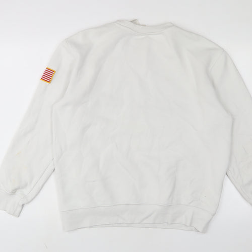 H&M Womens White Cotton Pullover Sweatshirt Size M Pullover - nasa