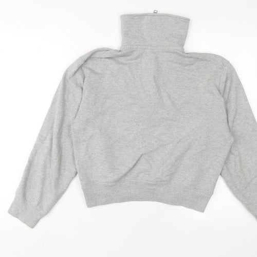 Uniqlo Womens Grey Cotton Pullover Sweatshirt Size M Zip