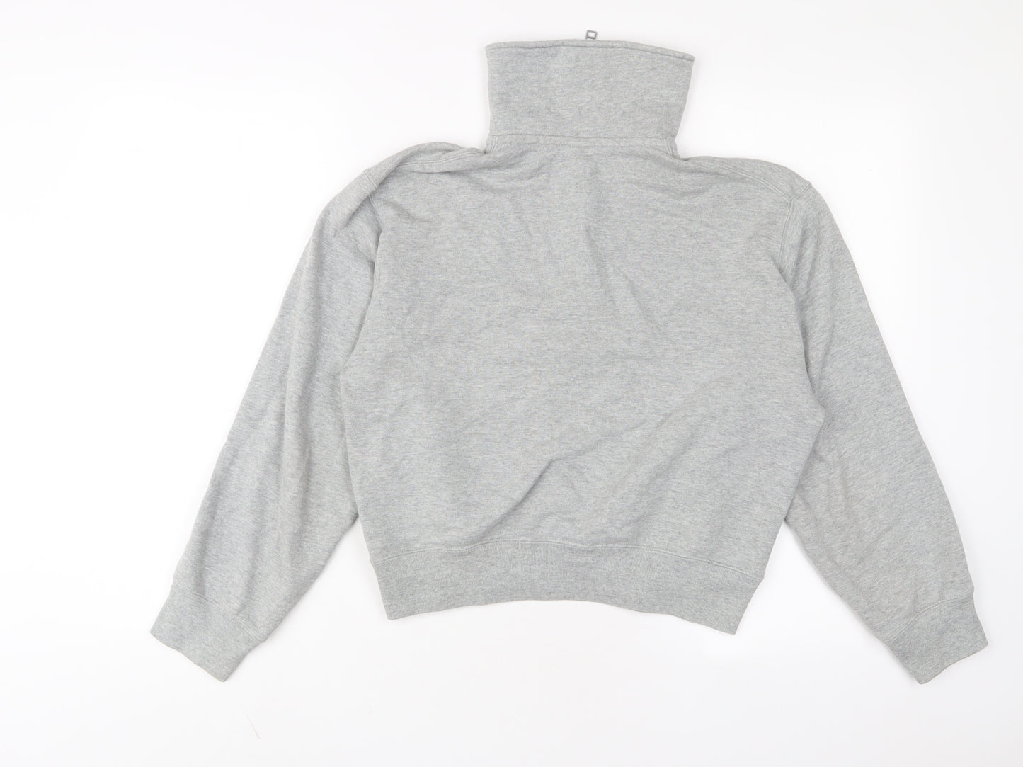 Uniqlo Womens Grey Cotton Pullover Sweatshirt Size M Zip