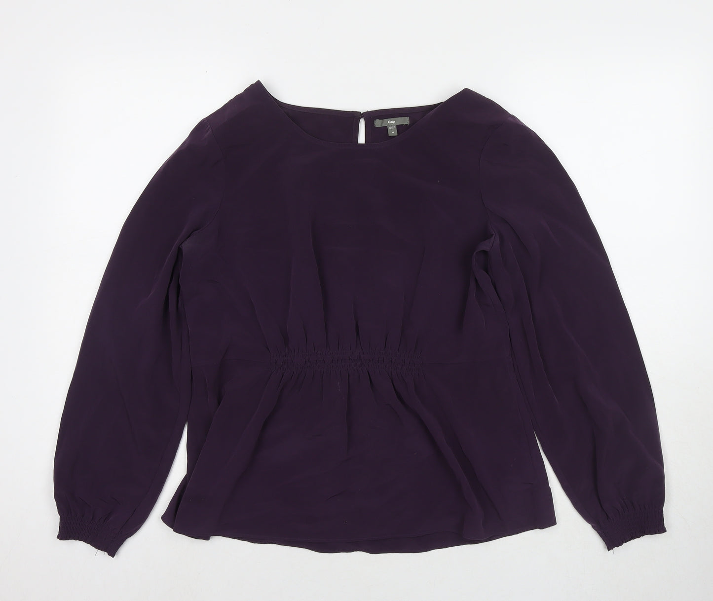 Gap Womens Purple Polyester Basic Blouse Size M Round Neck