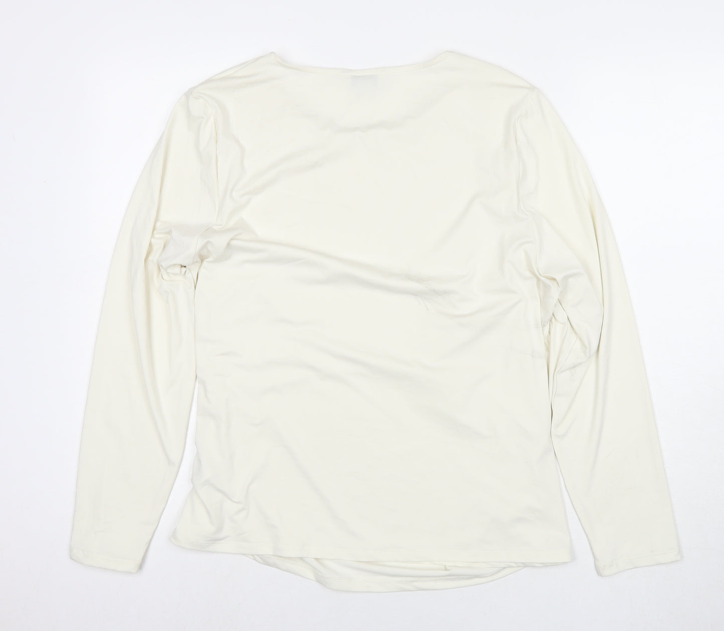 Marks and Spencer Womens Ivory Polyester Basic Blouse Size 20 Round Neck