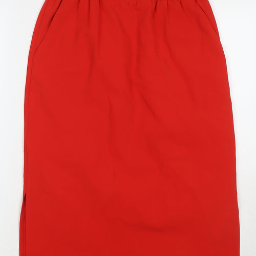 Marks and Spencer Womens Red Polyester Straight & Pencil Skirt Size 10