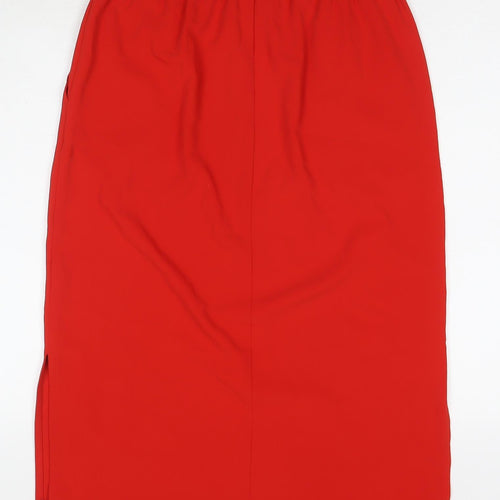 Marks and Spencer Womens Red Polyester Straight & Pencil Skirt Size 10