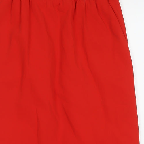 Marks and Spencer Womens Red Polyester Straight & Pencil Skirt Size 10