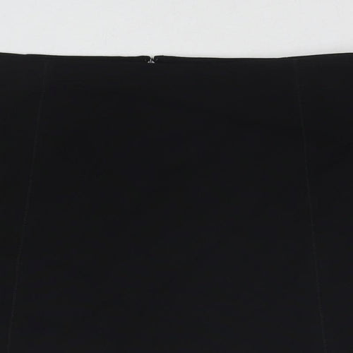 Marks and Spencer Womens Black Polyester Mini Skirt Size 16 Zip