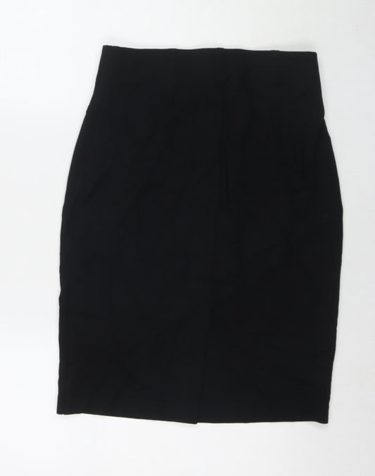 Marks and Spencer Womens Black Viscose Straight & Pencil Skirt Size 10