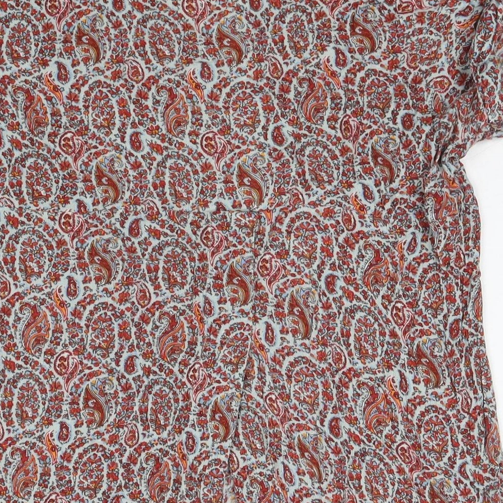 Fat Face Womens Multicoloured Paisley Viscose Basic Blouse Size 12 Round Neck