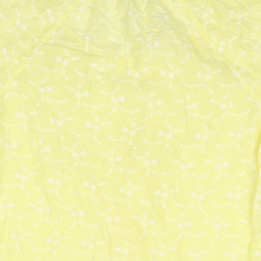 Monsoon Womens Yellow Cotton Basic T-Shirt Size 12 Round Neck