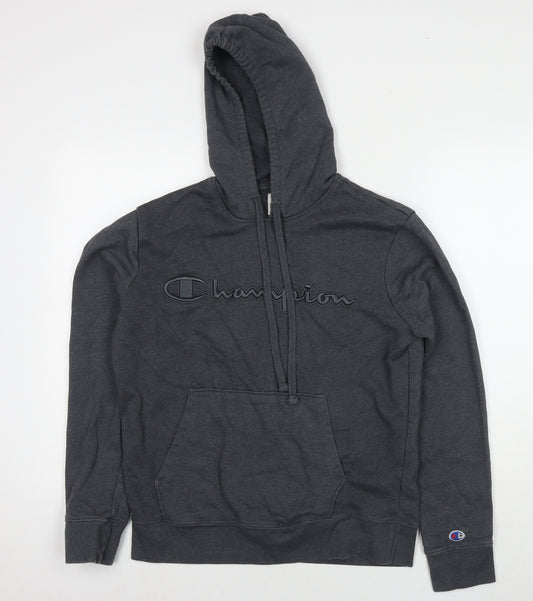 Champion Mens Grey Cotton Pullover Hoodie Size S