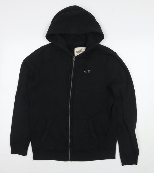 Hollister Mens Black Cotton Full Zip Hoodie Size S