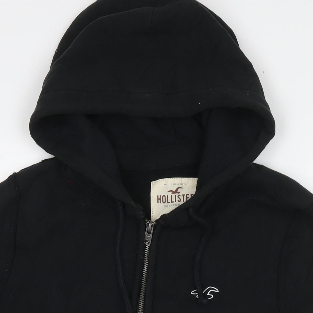 Hollister Mens Black Cotton Full Zip Hoodie Size S