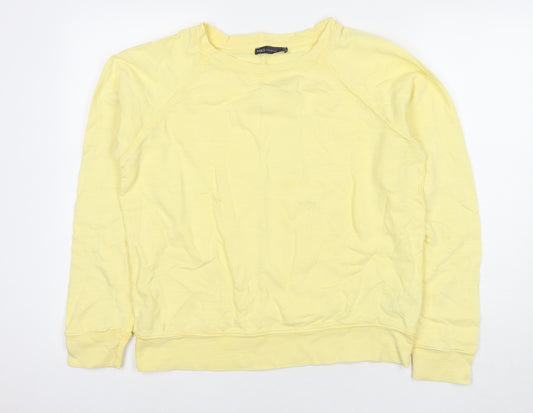 Marks and Spencer Womens Yellow Cotton Pullover Sweatshirt Size 12 Pullover