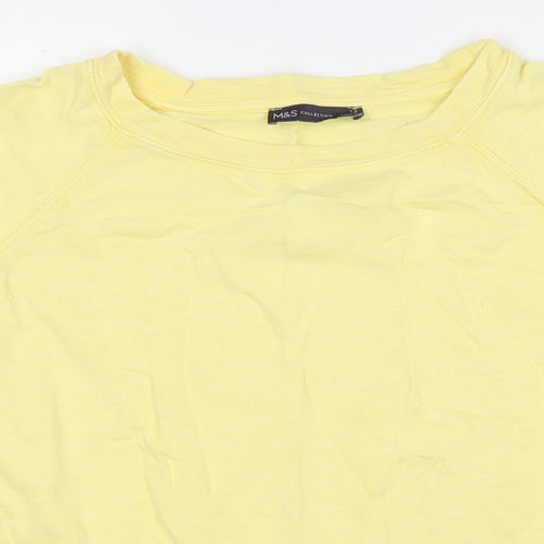 Marks and Spencer Womens Yellow Cotton Pullover Sweatshirt Size 12 Pullover