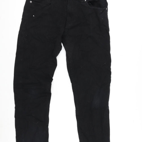 Denim & Co. Mens Black Cotton Blend Straight Jeans Size 30 in L30 in Regular Zip