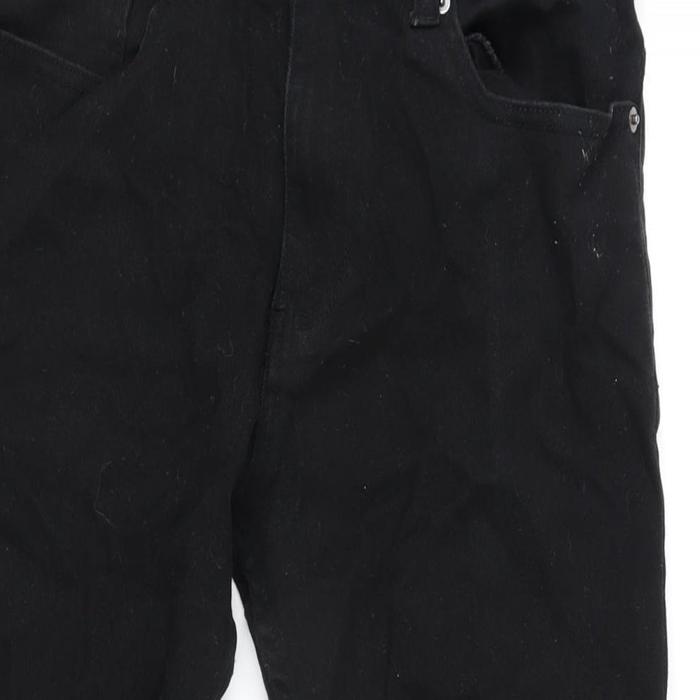 Denim & Co. Mens Black Cotton Blend Straight Jeans Size 30 in L30 in Regular Zip