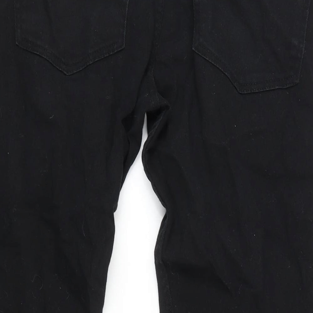 Denim & Co. Mens Black Cotton Blend Straight Jeans Size 30 in L30 in Regular Zip