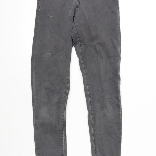 Zara Girls Grey Cotton Tapered Jeans Size 10 Years L24 in Regular Zip