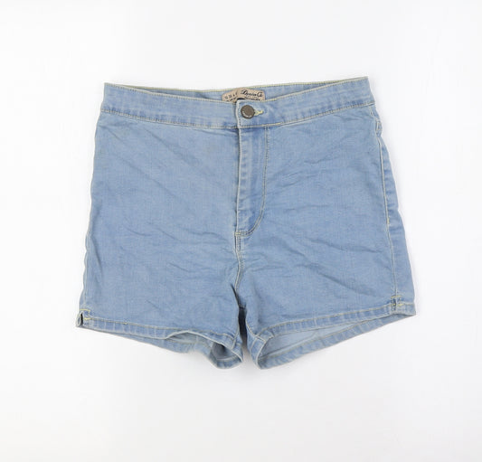 Denim Co Womens Blue Cotton Basic Shorts Size 10 L3 in Regular Zip