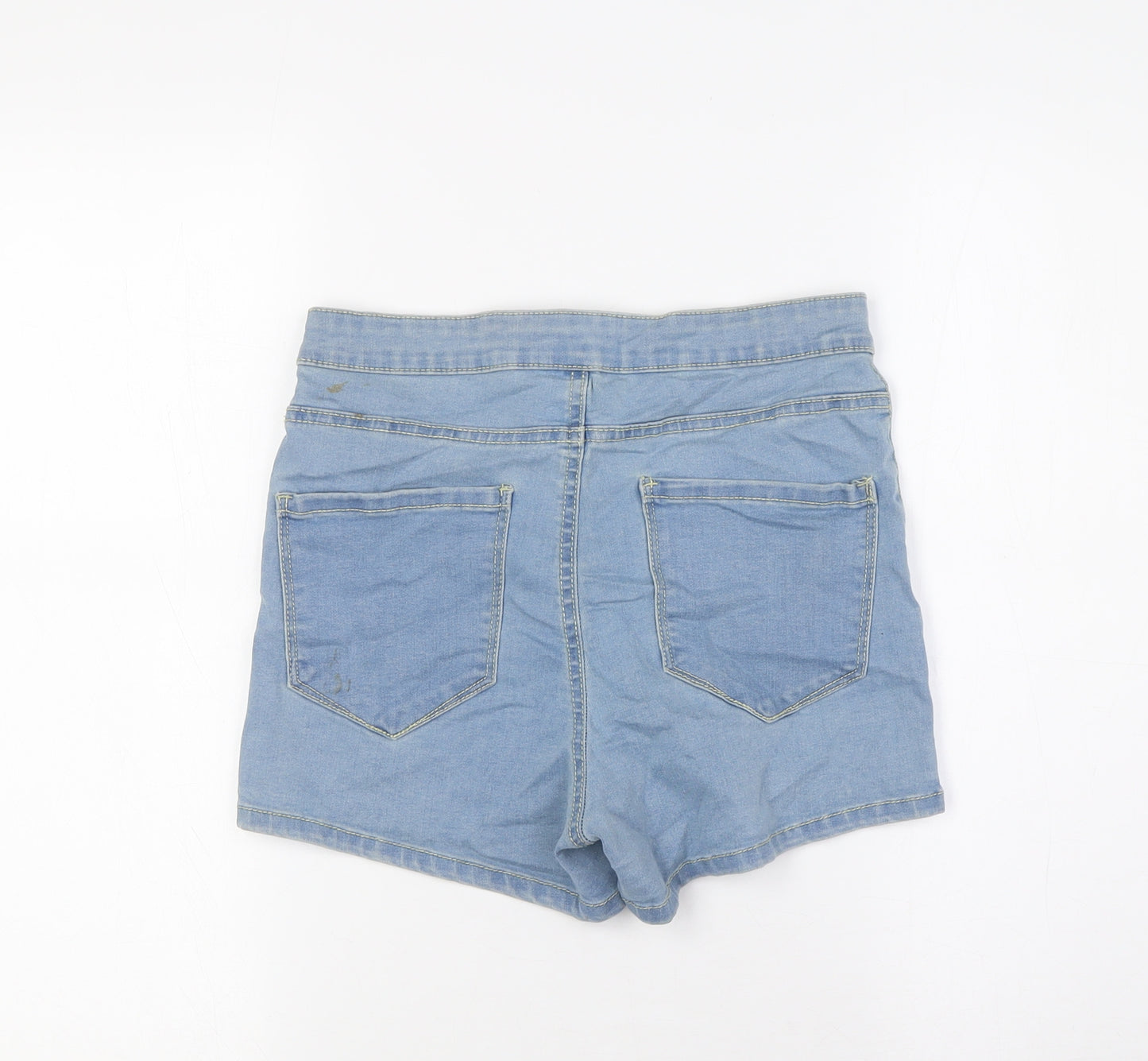 Denim Co Womens Blue Cotton Basic Shorts Size 10 L3 in Regular Zip