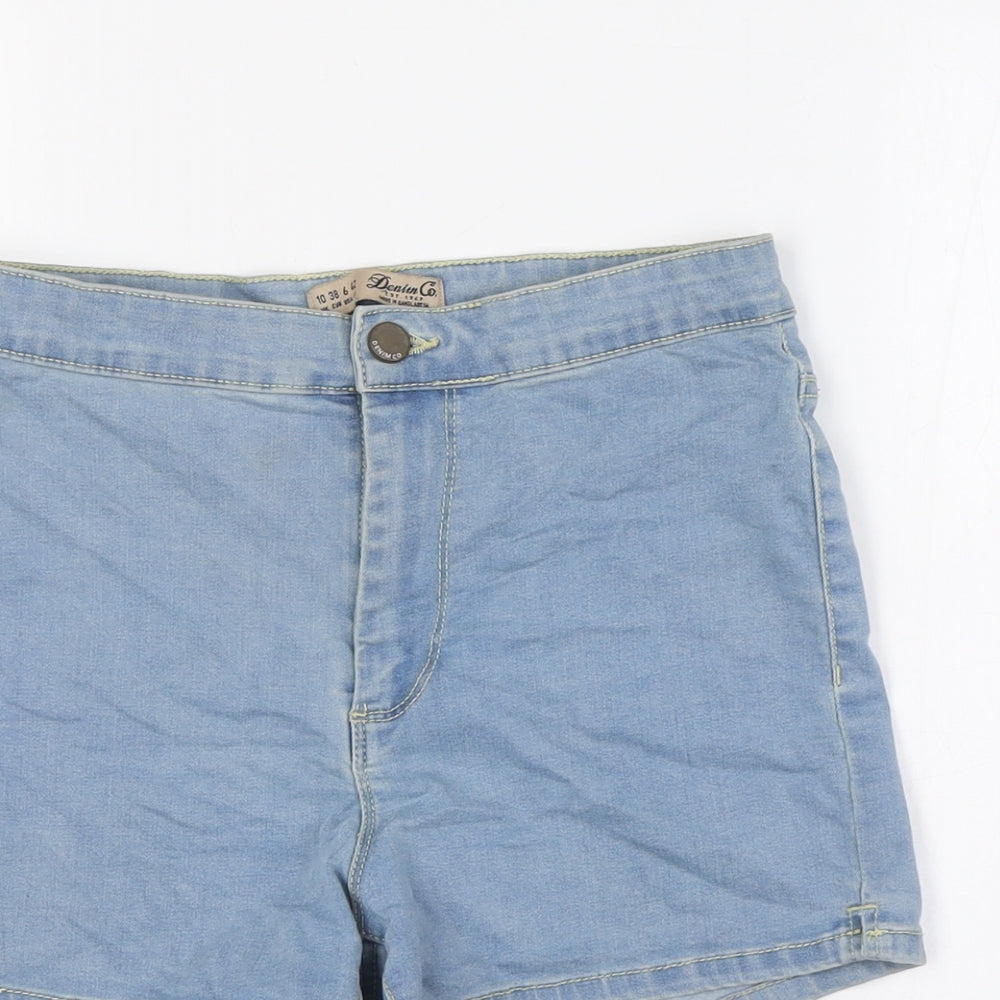 Denim Co Womens Blue Cotton Basic Shorts Size 10 L3 in Regular Zip