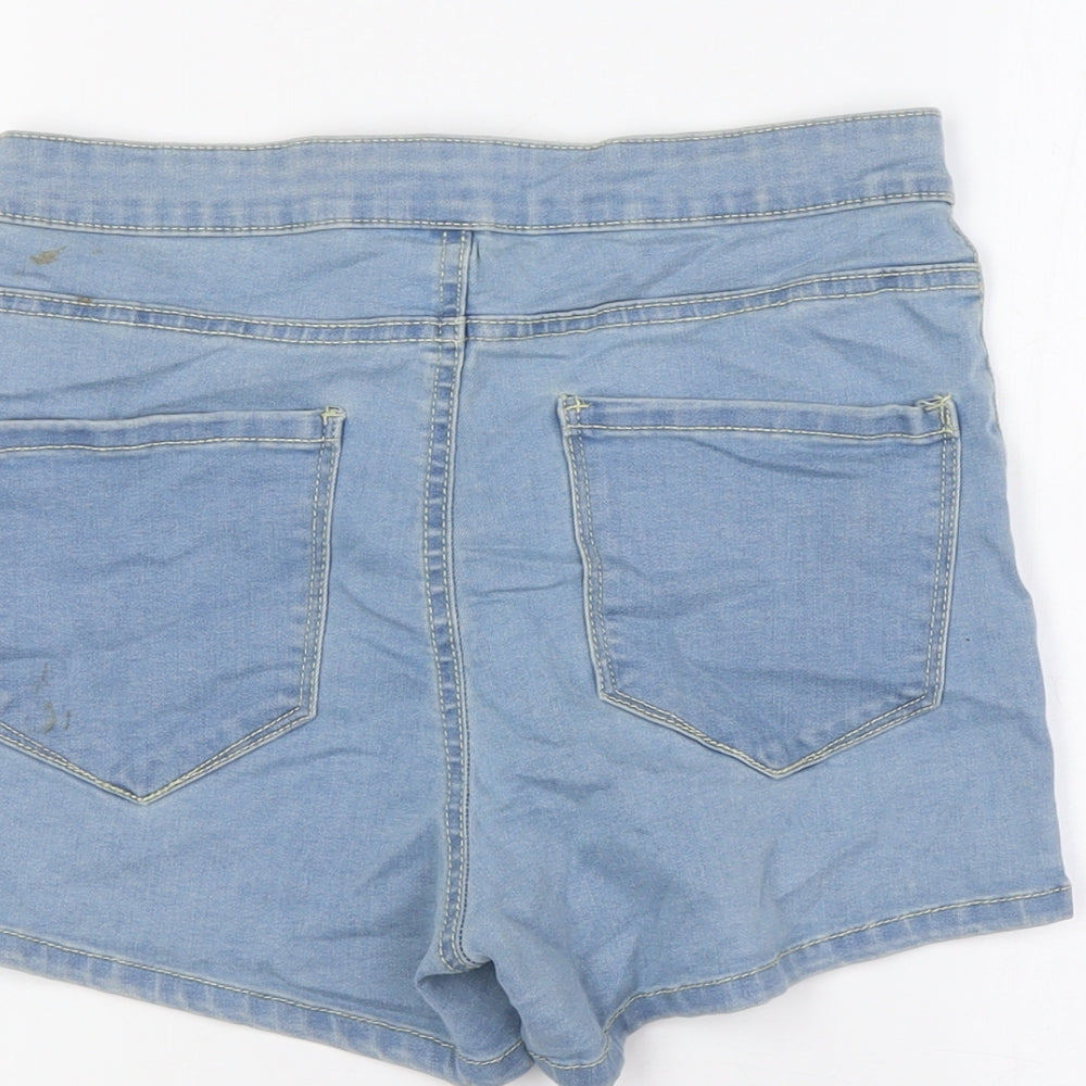 Denim Co Womens Blue Cotton Basic Shorts Size 10 L3 in Regular Zip