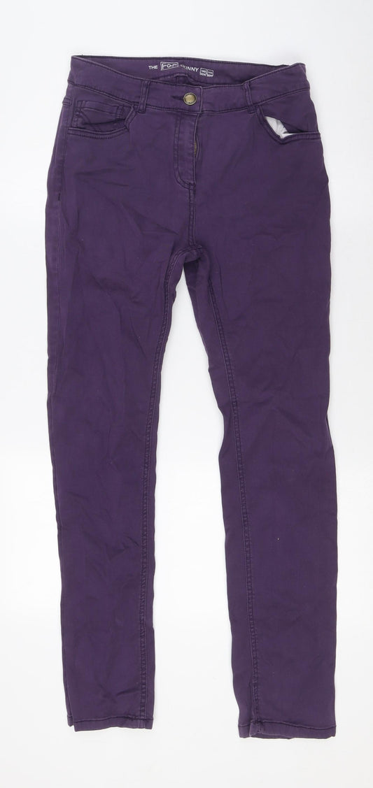 F&F Womens Purple Cotton Skinny Jeans Size 10 L29 in Regular Zip