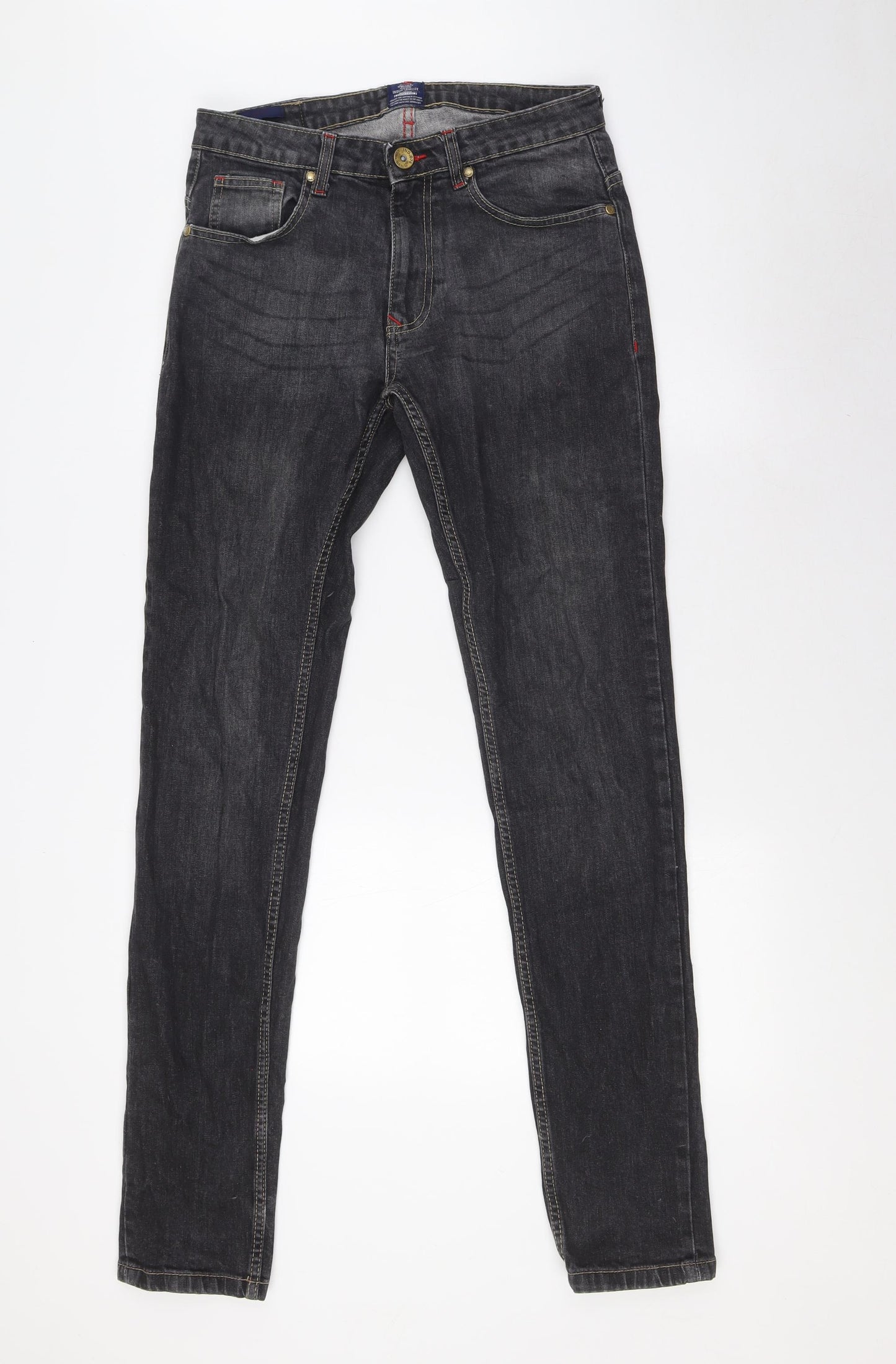 Industrialize Mens Black Cotton Straight Jeans Size 30 in L35 in Regular Button