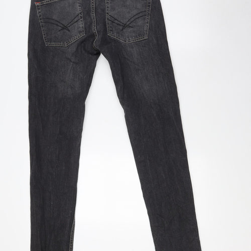 Industrialize Mens Black Cotton Straight Jeans Size 30 in L35 in Regular Button