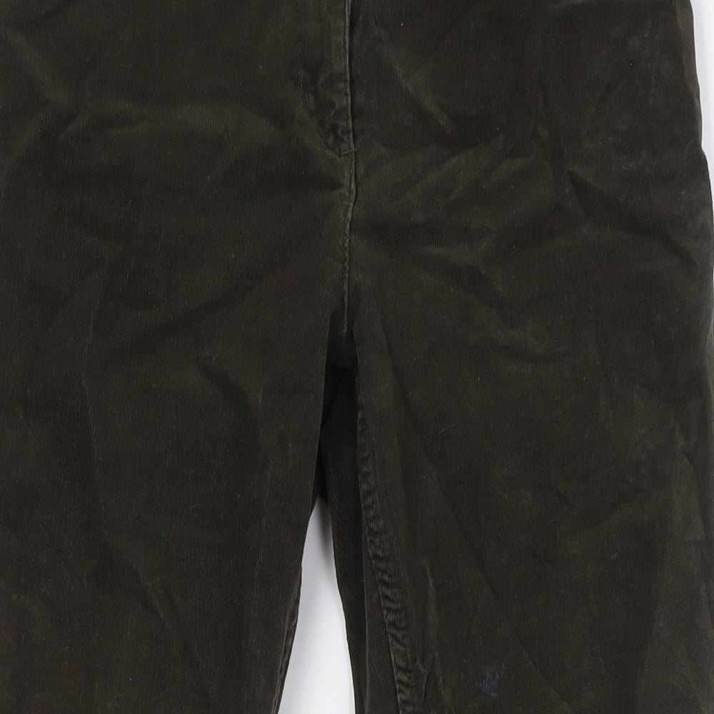 Marks and Spencer Womens Brown Cotton Trousers Size 10 L27 in Regular Zip