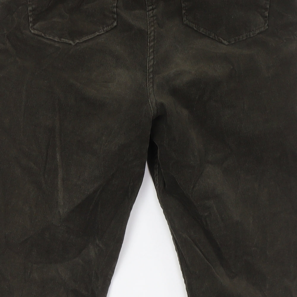 Marks and Spencer Womens Brown Cotton Trousers Size 10 L27 in Regular Zip