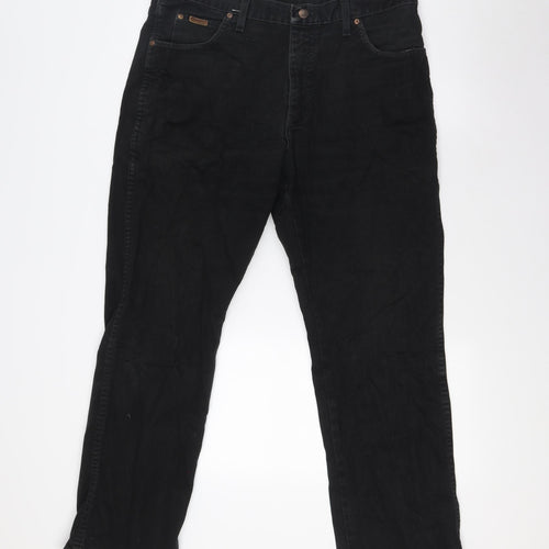 Wrangler Mens Black Cotton Skinny Jeans Size 36 in L30 in Regular Button