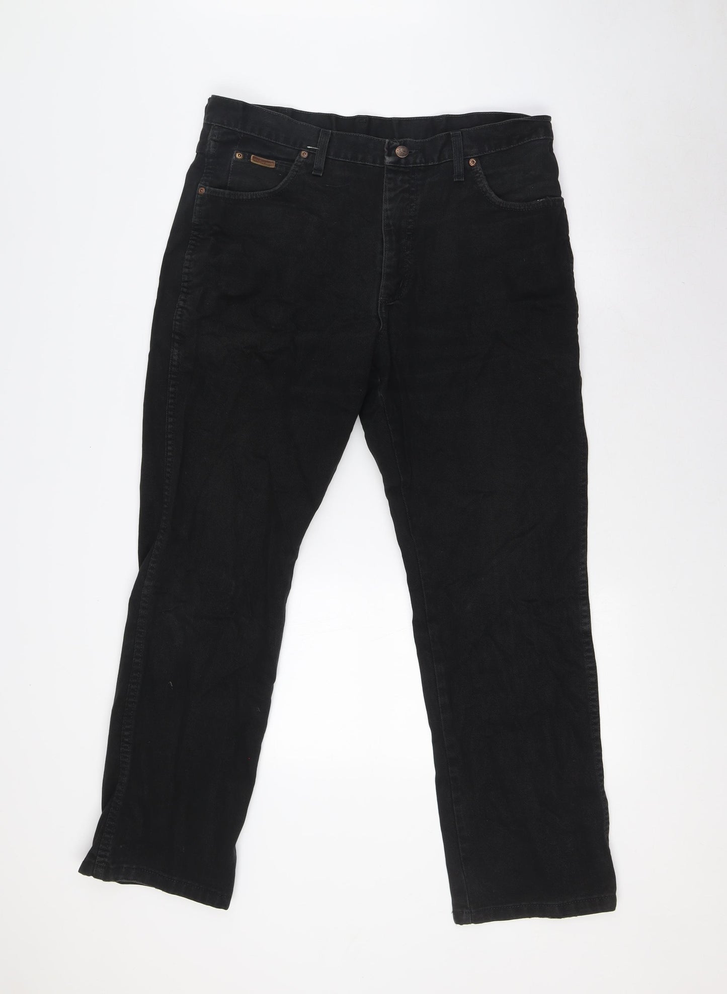 Wrangler Mens Black Cotton Skinny Jeans Size 36 in L30 in Regular Button