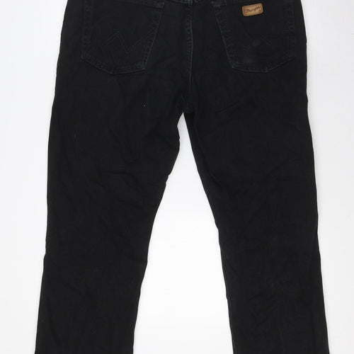 Wrangler Mens Black Cotton Skinny Jeans Size 36 in L30 in Regular Button