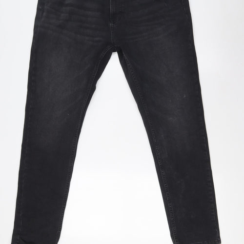 NEXT Mens Black Cotton Skinny Jeans Size 36 in L31 in Slim Button