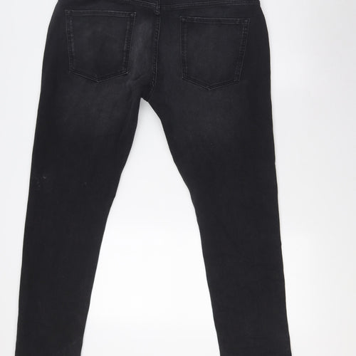 NEXT Mens Black Cotton Skinny Jeans Size 36 in L31 in Slim Button