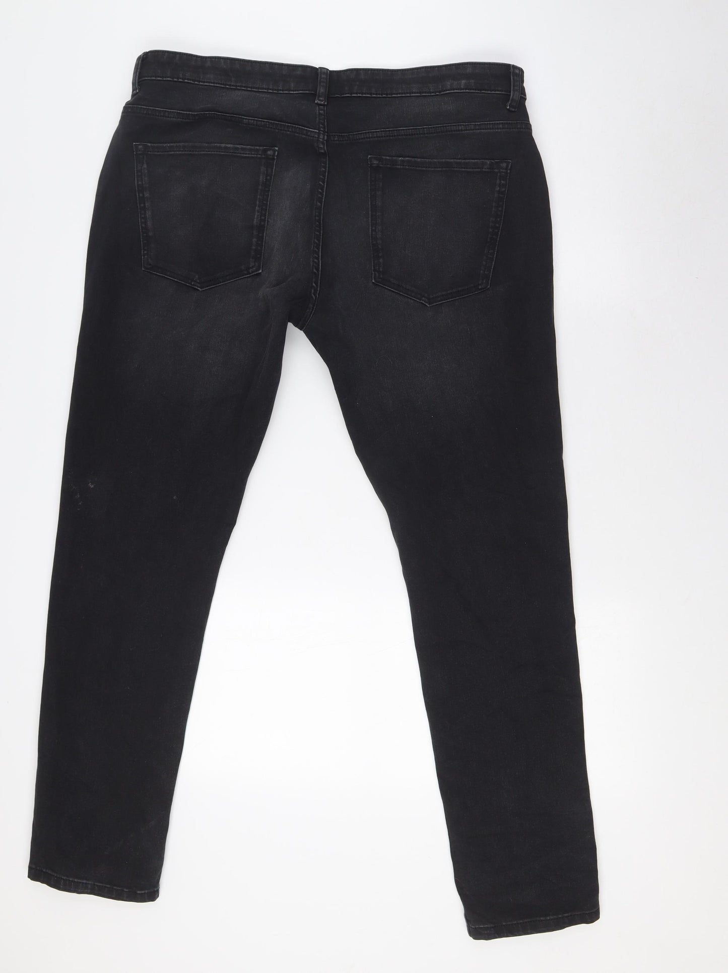 NEXT Mens Black Cotton Skinny Jeans Size 36 in L31 in Slim Button