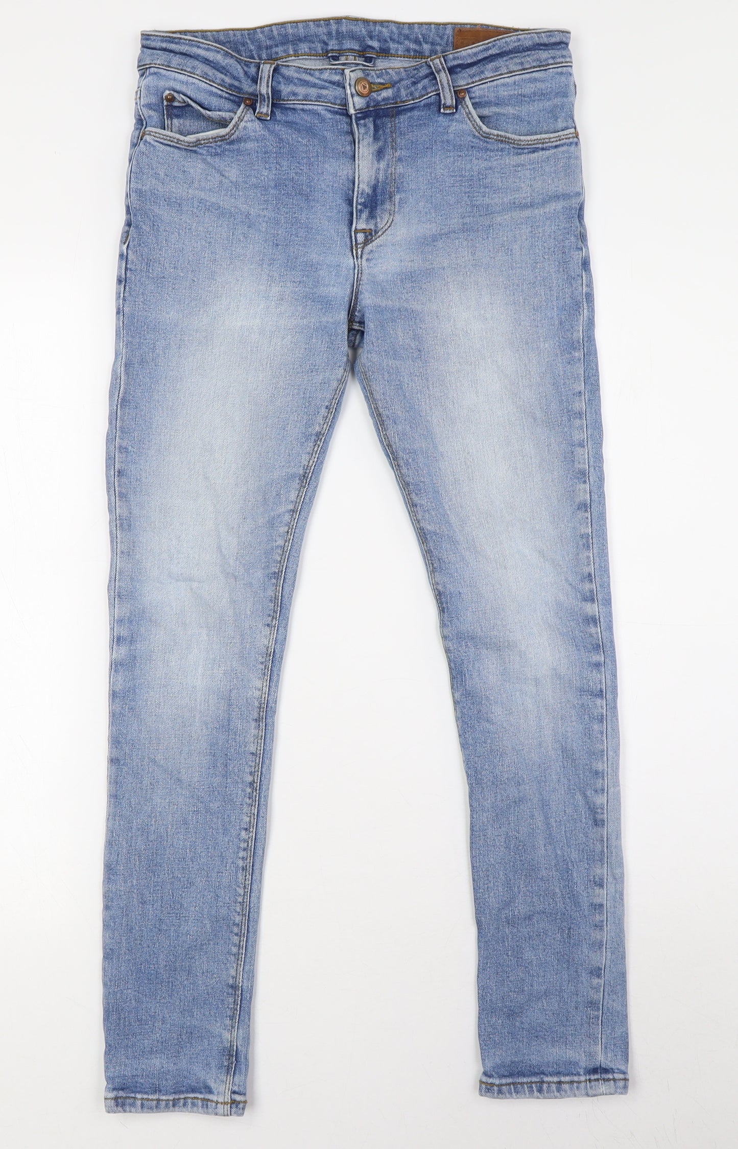 ASOS Mens Blue Cotton Skinny Jeans Size 30 in L28 in Regular Button