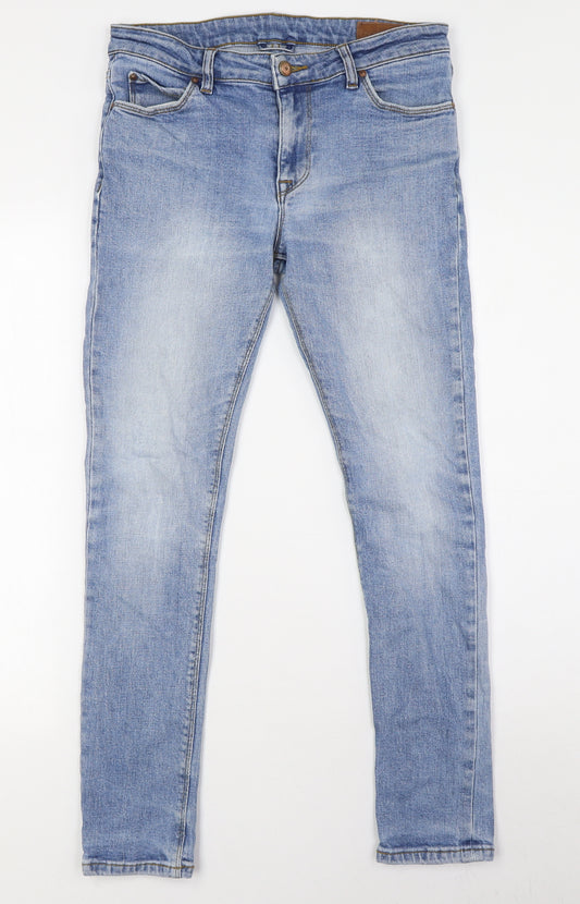 ASOS Mens Blue Cotton Skinny Jeans Size 30 in L28 in Regular Button