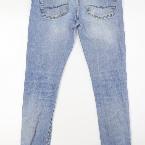 ASOS Mens Blue Cotton Skinny Jeans Size 30 in L28 in Regular Button