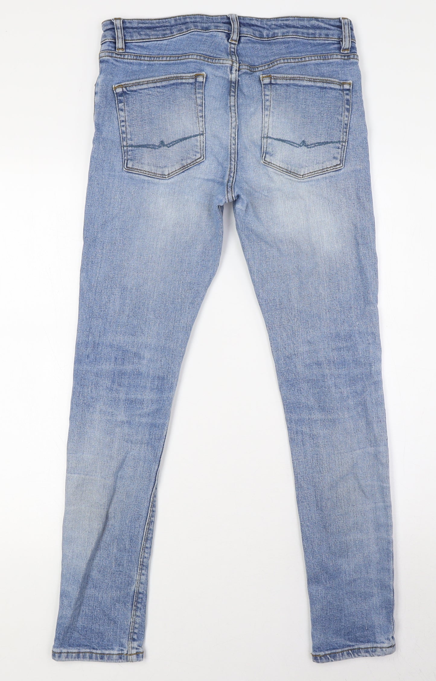 ASOS Mens Blue Cotton Skinny Jeans Size 30 in L28 in Regular Button