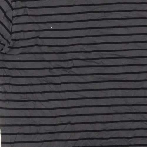 Insignia Mens Grey Striped Cotton T-Shirt Size L V-Neck