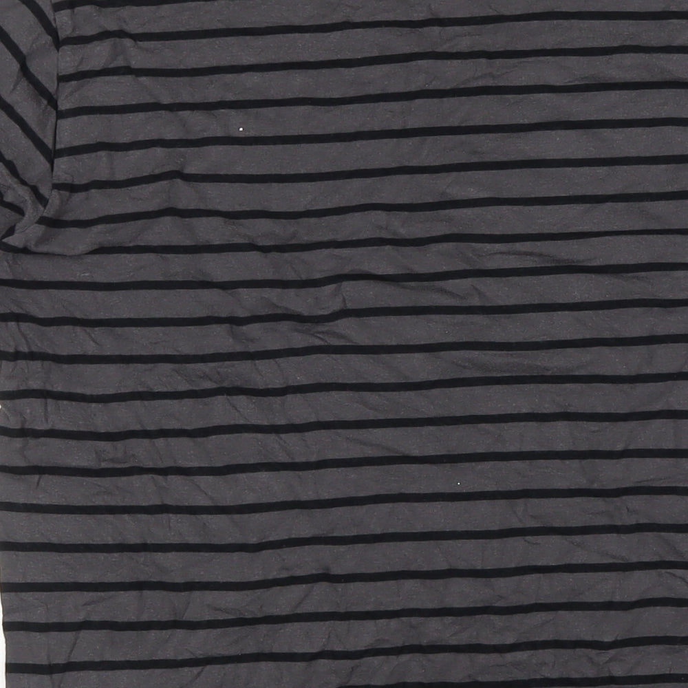 Insignia Mens Grey Striped Cotton T-Shirt Size L V-Neck